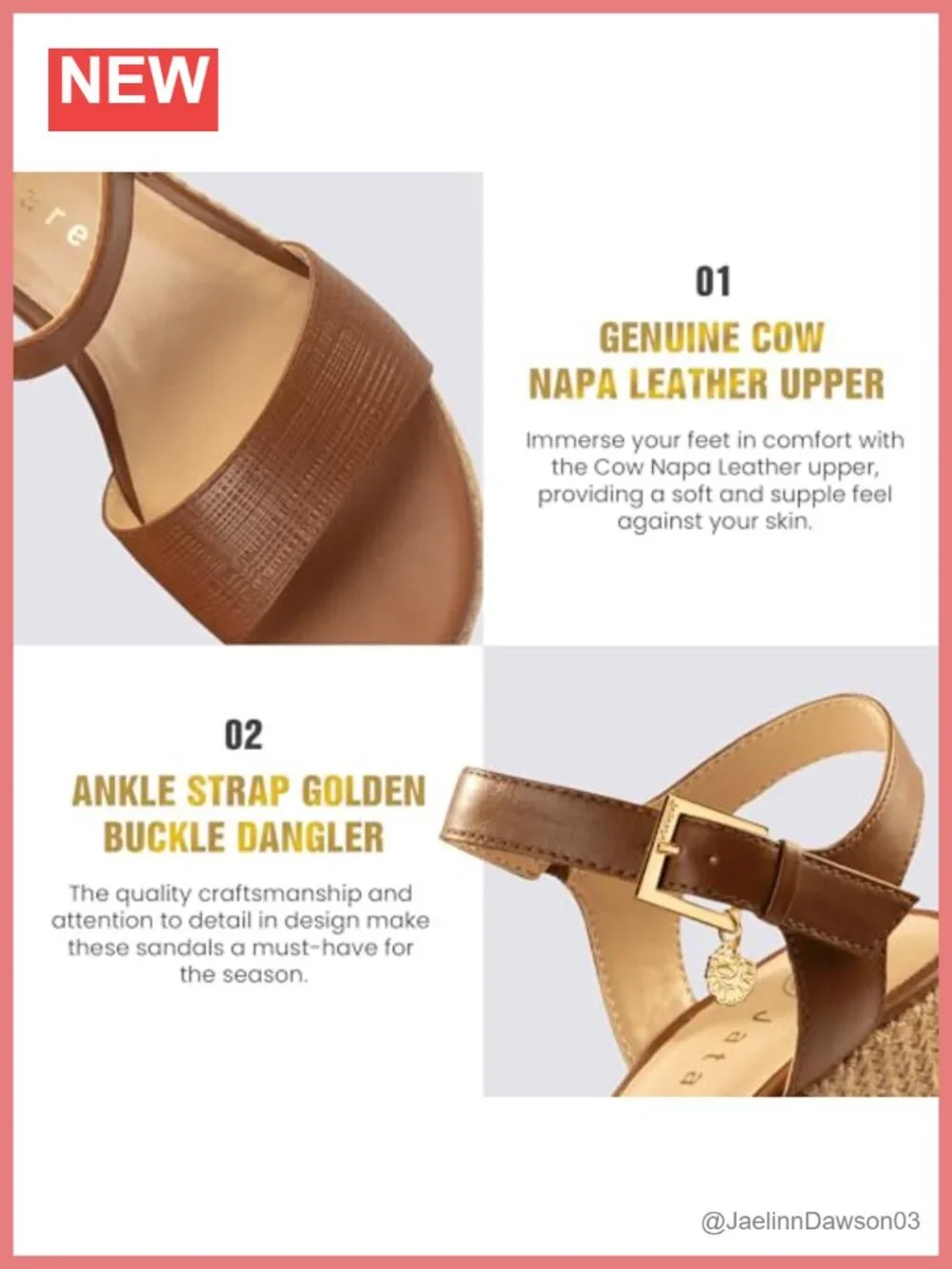 Genuine Cow Napa Leather Espadrille Wedge Sandals Slip-On Women's Summer
